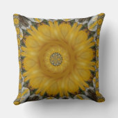 黄金の黄色のア伝統的フリカ自然アートカラー クッション (裏面)