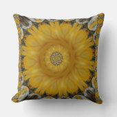 黄金の黄色のア伝統的フリカ自然アートカラー クッション (正面)