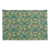 黄金の黄色の葉の多い蔓の模様の枕カバー 枕カバー (裏面-右)