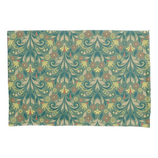 黄金の黄色の葉の多い蔓の模様の枕カバー 枕カバー (正面左)