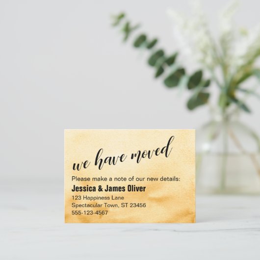 黄金の黄色グラデーションの水色我々はカードを移動した 名刺 (スタンド正面)