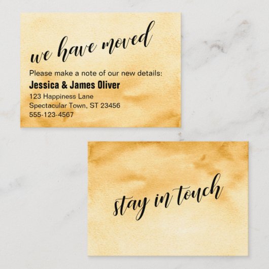 黄金の黄色グラデーションの水色我々はカードを移動した 名刺 (正面/裏面)