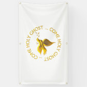 黄金の3-Dルッ来ク聖幽霊 – 聖霊 横断幕 (縦)