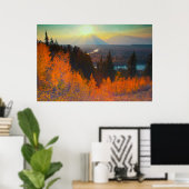 黄金の《植物》アスペンサンセットでスネーク川の上 ポスター (ホームオフィス)