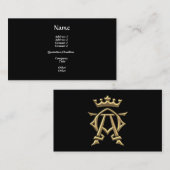 黄金の「3-D」アルファとオメガのクラウン付きシンボル 名刺 (正面/裏面)