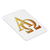 黄金の「3-D」アルファとオメガのシンボル マグネット (右側)