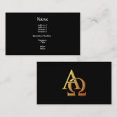 黄金の「3-D」アルファとオメガのシンボル 名刺 (正面/裏面)