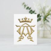 黄金の「3-D」アルファとオメガ(クラウン付き) ポストカード (スタンド正面)