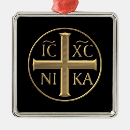 黄金の"3-D"イエスキリスト：征服 メタルオーナメント (正面)