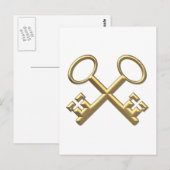 黄金の"3-D"セントピーターの鍵 ポストカード (正面/裏面)