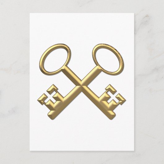 黄金の"3-D"セントピーターの鍵 ポストカード (正面)