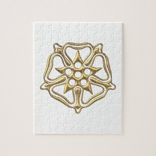 黄金の「3-D」バラ ジグソーパズル (縦)