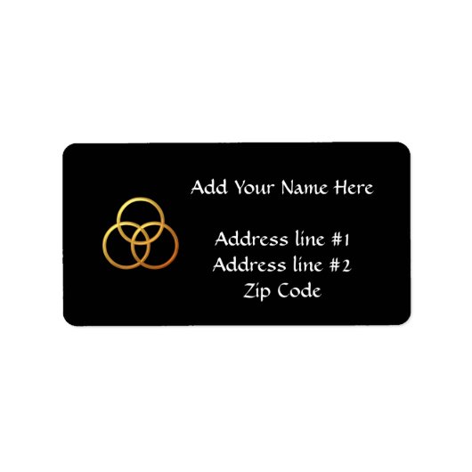 黄金の「3-D」三位一体シンボル ラベル (正面)