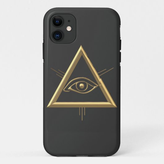 黄金の"3-D"神の目のシンボル Case-Mate iPhoneケース (裏面)