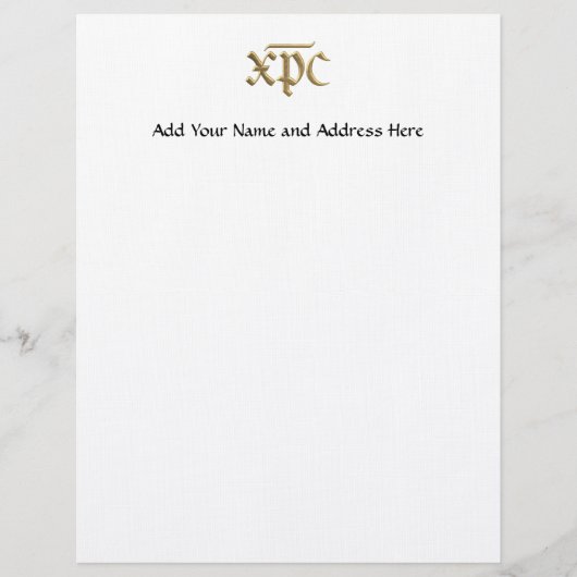 黄金の"3-D" XPCシンボル レターヘッド (正面)