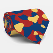 黄金はっきりしたとネイビーブルーの赤カモフラージュ ネクタイ (ロール)