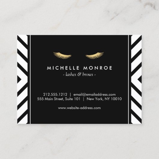 黄金まつモダンげ模様サロンアフターケアカード 名刺 (裏面)