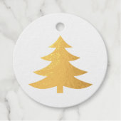 黄金や銀箔の松やクリスマスツリー フェイバータグ (正面)