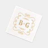 黄金イニシャル結婚ズ 箔ナプキン (左)