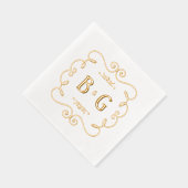 黄金イニシャル結婚ズ 箔ナプキン (右)