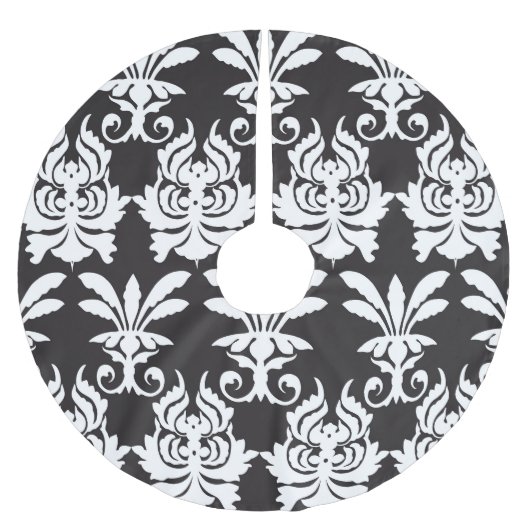 黄金エレガントのアールデコでファンのモチーフ。 ブラッシュドポリエステルツリースカート (正面)