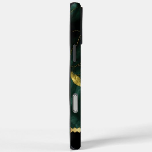 黄金エレガントのベール付き緑の大理石デザイン Case-Mate iPhoneケース (裏面 / 右)