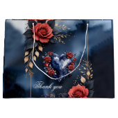 黄金エレガントの葉のバラ配列 ラージペーパーバッグ (正面)