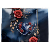 黄金エレガントの葉のバラ配列 ラージペーパーバッグ (裏面)