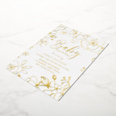 黄金エレガントの赤ちゃんシャワー実在金ゴールド 箔招待状 (回転した状態)