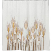 黄金エレガントの黄色の小麦クリーム シャワーカーテン (正面)