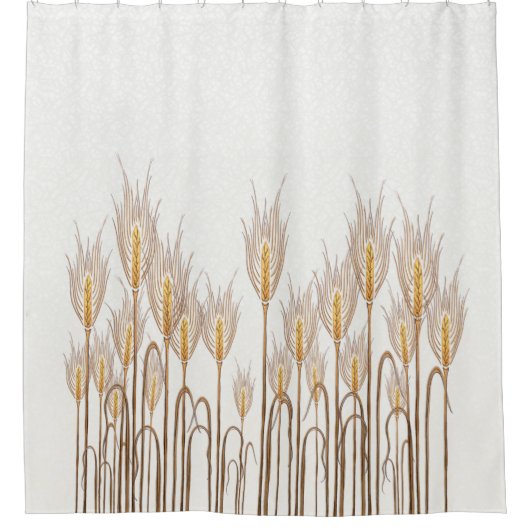 黄金エレガントの黄色の小麦クリーム シャワーカーテン (正面)