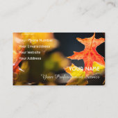 黄金カラフルの夕暮れの紅葉 名刺 (裏面)