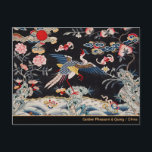 黄金キジ&クイン王朝/インペリアル中国 ポストカード<br><div class="desc">ポストカード(ファインアート):有名な中国のヴィンテージ作品の世界 – "黄金のキジ"と清朝の帝国中国公務員ランクのバッジ絹タペストリー</div>