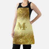 黄金グリッター パーソナライズされた エプロン (インサイチュ)