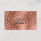 黄金コンテンポラリー円 | バラゴールドフォイルアート 名刺 (裏面)