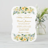 黄金ゴールドフローラホワイトグリーン結婚ズ 招待状 (スタンド正面)