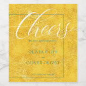 黄金ゴールド結婚ズ ワインラベル (シングルラベル)