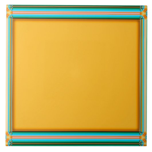 黄金ゴールド色、万華鏡のように千変万化するパターン枠、 タイル (正面)