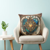 黄金ステンドグラスハートスチームパンクシリーズ クッション (椅子)