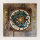 黄金ステンドグラスハートスチームパンクシリーズ ジグソーパズル (横)