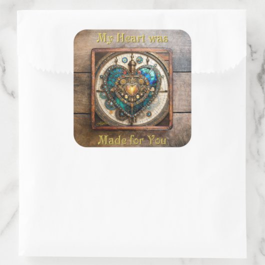 黄金ステンドグラスハートスチームパンクシリーズ スクエアシール (バッグ)