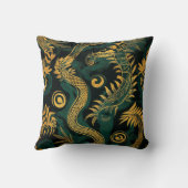 黄金ドラゴンパターン枕 クッション (裏面)