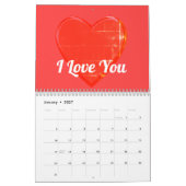 黄金ハート カレンダー (1月 2027)