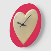 黄金ハート ラージ壁時計 (傾斜)