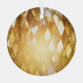 黄金モザイク輝く：ガラス効果。 ガラスオーナメント (裏面)