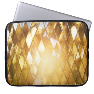 黄金モザイク輝く：ガラス効果。 ラップトップスリーブ