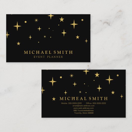 黄金モダンの輝く星 名刺 (正面/裏面)