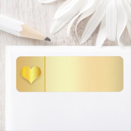 黄金モダンハート結婚住所 シール (インサイチュ)