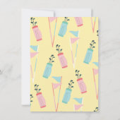 黄金モダン世紀中頃の赤ちゃんシャワーが徴候を明らかにする 招待状 (裏面)