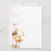 黄金モダン色フローラ結婚式招待状 招待状 (裏面)